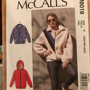McCalls M8019 Women’s Hoodie Jacket Sewing Pattern Size Extra Small Small Medium